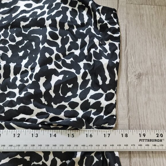 Tahari ASL Black & White One Shoulder Women's Slit Gown Dress | Size 14 - Picture 13 of 13